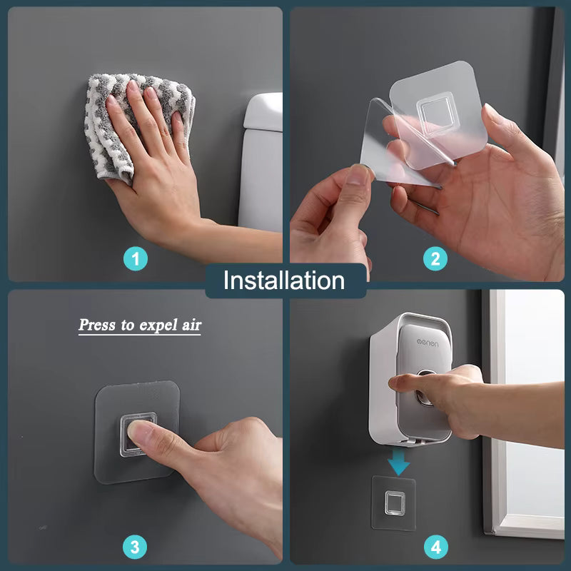 Toothpaste Dispenser Wall-Mounted Bathroom Toothpaste Squeezer Punch-Free Toothbrush Holder Rack manual operation